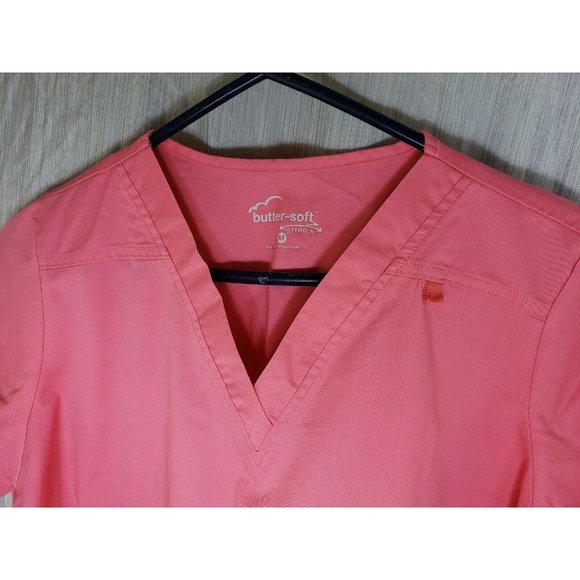 Pink Butter Soft U.A Scrub Stretch Scrub Top Medium - Picture 3 of 11